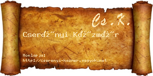 Cserényi Kázmér névjegykártya